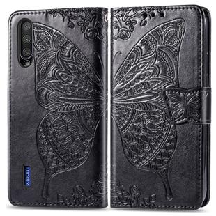 Butterfly Love Flowers Embossing Horizontal Flip Leather Case For Xiaomi CC9 with Holder & Card Slots & Wallet & Lanyard(Black)
