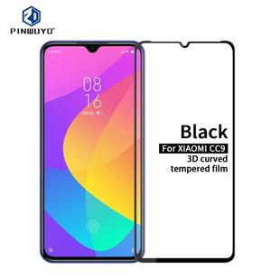 PINWUYO 9H 3D Curved Tempered Glass Film  for Xiaomi Mi CC9(Black)