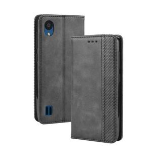 Magnetic Buckle Retro Crazy Horse Texture Horizontal Flip Leather Case for ZTE Blade A5 (2019) , with Holder & Card Slots & Photo Frame(Black)