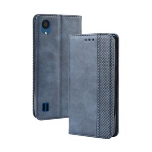 Magnetic Buckle Retro Crazy Horse Texture Horizontal Flip Leather Case for ZTE Blade A5 (2019) , with Holder & Card Slots & Photo Frame(Blue)