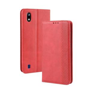 Magnetic Buckle Retro Crazy Horse Texture Horizontal Flip Leather Case for ZTE Blade A7 (2019) , with Holder & Card Slots & Photo Frame(Red)