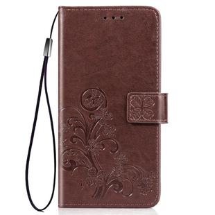 Four-leaf Clasp Embossed Buckle Mobile Phone Protection Leather Case with Lanyard & Card Slot & Wallet & Bracket Function for Nokia 2.2(Brown)