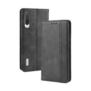 Magnetic Buckle Retro Crazy Horse Texture Horizontal Flip Leather Case for Xiaomi CC9e /A3, with Holder & Card Slots & Photo Frame(Black)