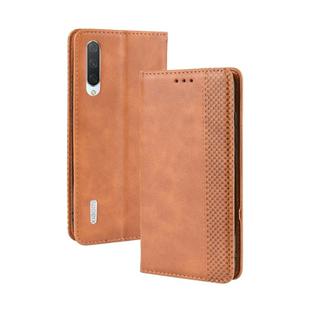 Magnetic Buckle Retro Crazy Horse Texture Horizontal Flip Leather Case for Xiaomi CC9e /A3, with Holder & Card Slots & Photo Frame(Brown)