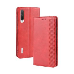 Magnetic Buckle Retro Crazy Horse Texture Horizontal Flip Leather Case for Xiaomi CC9e /A3, with Holder & Card Slots & Photo Frame(Red)