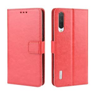 Retro Crazy Horse Texture Horizontal Flip Leather Case for Xiaomi CC9e /A3  , with Holder & Card Slots & Photo Frame(Red)