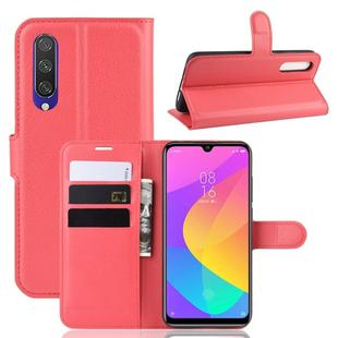 Litchi Texture Horizontal Flip Leather Case for Xiaomi MI CC9e / MI A3, with Wallet & Holder & Card Slots(red)