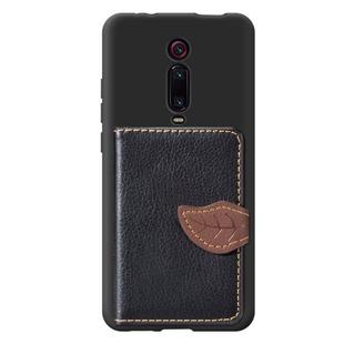 Leaf Buckle Litchi Texture Card Holder PU + TPU Case with Card Slot & Wallet & Holder & Photo Frame for Xiaomi Mi 9T / Mi 9T Pro / Redmi K20 / Redmi K20 Pro(Black)