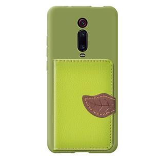 Leaf Buckle Litchi Texture Card Holder PU + TPU Case with Card Slot & Wallet & Holder & Photo Frame for Xiaomi Mi 9T / Mi 9T Pro / Redmi K20 / Redmi K20 Pro(Green)