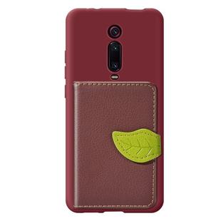 Leaf Buckle Litchi Texture Card Holder PU + TPU Case with Card Slot & Wallet & Holder & Photo Frame for Xiaomi Mi 9T / Mi 9T Pro / Redmi K20 / Redmi K20 Pro(Brown)