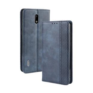 Magnetic Buckle Retro Crazy Horse Texture Horizontal Flip Leather Case for Nokia 3.1 C , with Holder & Card Slots & Photo Frame(Blue)