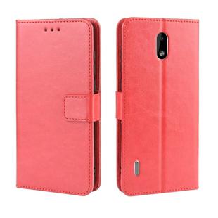 Retro Crazy Horse Texture Horizontal Flip Leather Case for Nokia 3.1 C , with Holder & Card Slots & Photo Frame(Red)