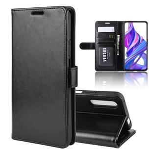 R64 Texture Single Fold Horizontal Flip Leather Case for Honor 9X / Honor 9X Pro, with Holder & Card Slots & Wallet(black)