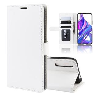 R64 Texture Single Fold Horizontal Flip Leather Case for Honor 9X / Honor 9X Pro, with Holder & Card Slots & Wallet(white)