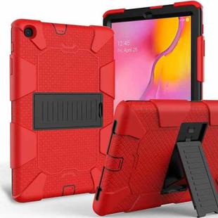 Shockproof Two-Color Silicone Protection Case with Holder for Galaxy Tab A 10.1 (2019) / T510(Red)