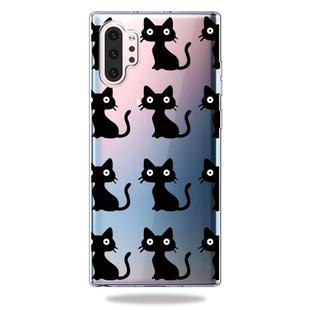 Fashion Soft TPU Case 3D Cartoon Transparent Soft Silicone Cover Phone Cases For Galaxy Note10+(Black Cat)