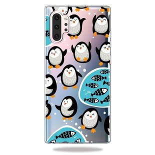 Fashion Soft TPU Case 3D Cartoon Transparent Soft Silicone Cover Phone Cases For Galaxy Note10+(Penguin)