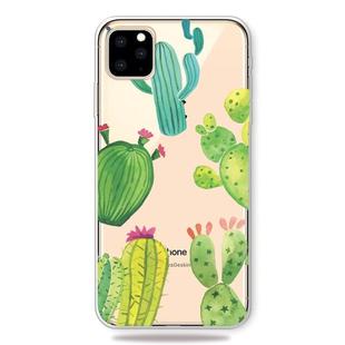 For iPhone 11 Pro Max Fashion Soft TPU Case 3D Cartoon Transparent Soft Silicone Cover Phone Cases (Cactus)