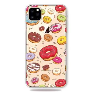 For iPhone 11 Pro Max Fashion Soft TPU Case 3D Cartoon Transparent Soft Silicone Cover Phone Cases (Doughnut)