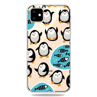 For iPhone 11 Fashion Soft TPU Case 3D Cartoon Transparent Soft Silicone Cover Phone Cases (Penguin)