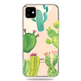 For iPhone 11 Fashion Soft TPU Case 3D Cartoon Transparent Soft Silicone Cover Phone Cases (Cactus)