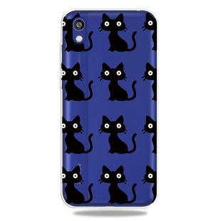 Fashion Soft TPU Case 3D Cartoon Transparent Soft Silicone Cover Phone Cases For Huawei Y5 2019 / Y5 Prime 2019 / Honor 8S(Black Cat)