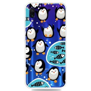 Fashion Soft TPU Case 3D Cartoon Transparent Soft Silicone Cover Phone Cases For Xiaomi Redmi 7 /  Y3(Penguin)