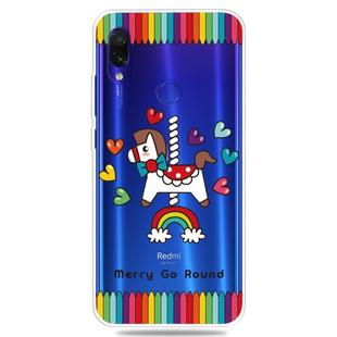 Fashion Soft TPU Case 3D Cartoon Transparent Soft Silicone Cover Phone Cases For Xiaomi Redmi 7 /  Y3(Merry-go-round)