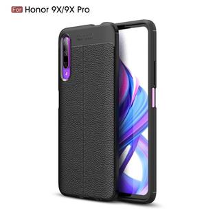 Litchi Texture TPU Shockproof Case for Huawei Honor 9X / 9X Pro(Black)