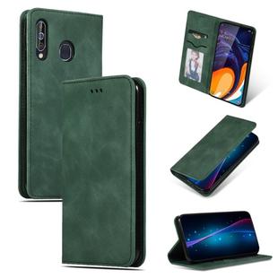 Retro Skin Feel Business Magnetic Horizontal Flip Leather Case for Galaxy A60 / M40(Army Green)