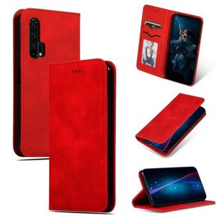 Retro Skin Feel Business Magnetic Horizontal Flip Leather Case for Huawei Honor 20 Pro(Red)