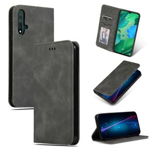 Retro Skin Feel Business Magnetic Horizontal Flip Leather Case for Huawei Nova 5 / Nova 5 Pro(Dark Gray)