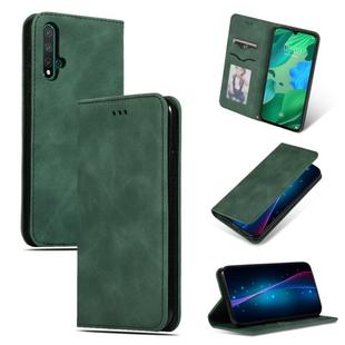 Retro Skin Feel Business Magnetic Horizontal Flip Leather Case for Huawei Nova 5 / Nova 5 Pro(Army Green)