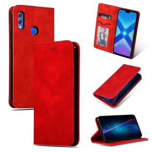 Retro Skin Feel Business Magnetic Horizontal Flip Leather Case for Huawei Honor 8X(Red)