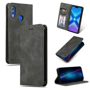 Retro Skin Feel Business Magnetic Horizontal Flip Leather Case for Huawei Honor 8X(Dark Gray)