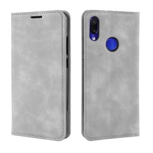 Retro-skin Business Magnetic Suction Leather Case with Wallet & Card Slot & Holder For Xiaomi Redmi Note 7(Smoke grey)