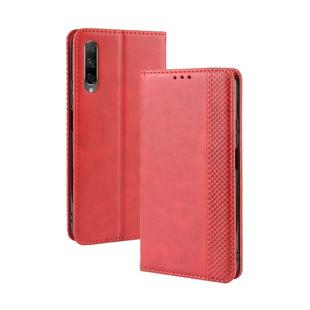 Magnetic Buckle Retro Crazy Horse Texture Horizontal Flip Leather Case for Huawei Honor 9X / Honor 9X Pro, with Holder & Card Slots & Photo Frame(Red)