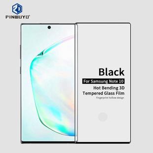 PINWUYO 9H 3D Hot Bending Tempered Glass Film for Galaxy Note10（Black）