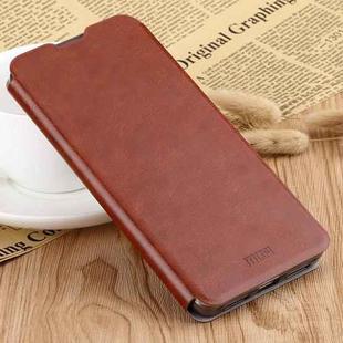 MOFI Rui Series Classical Leather Flip Leather Case With Bracket Embedded Steel Plate All-inclusive for Xiaomi Mi CC9 / CC9 Mito Custom Edition(Brown)