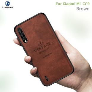 PINWUYO Shockproof Waterproof Full Coverage PC + TPU + Skin Protective Case  for Xiaomi Mi CC9 / CC9 Mito Custom Edition(Brown)