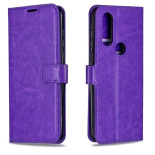 Crazy Horse Texture Horizontal Flip Leather Case with Holder & Card Slots & Wallet & Photo Frame For Moto One Vision(Purple)