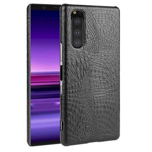 Shockproof Crocodile Texture PC + PU Case For Sony Xperia 5(Black)