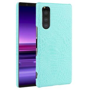 Shockproof Crocodile Texture PC + PU Case For Sony Xperia 5(Light green)