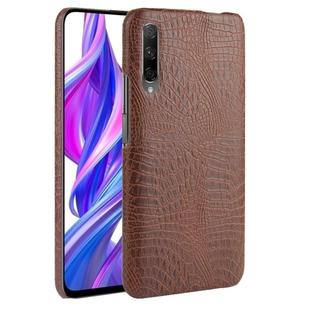 Shockproof Crocodile Texture PC + PU Case For Huawei Honor 9X / 9X Pro(Brown)