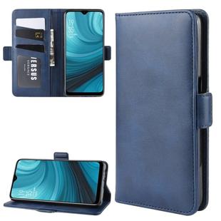 Wallet Stand Leather Cell Phone Case for OPPO A7 / AX7，with Wallet & Holder & Card Slots(Dark Blue)