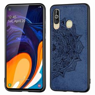 Embossed Mandala Pattern Magnetic PC + TPU + Fabric Shockproof Case for Galaxy A60 / M30, with Lanyard(Blue)