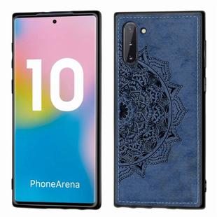 Embossed Mandala Pattern Magnetic PC + TPU + Fabric Shockproof Case for Galaxy Note10, with Lanyard(Blue)