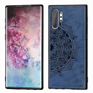 Embossed Mandala Pattern Magnetic PC + TPU + Fabric Shockproof Case for Galaxy Note10+, with Lanyard(Blue)