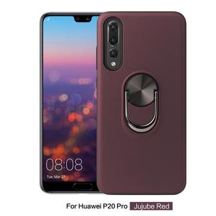 360 Rotary Multifunctional Stent PC+TPU Case for Huawei P20 Pro,with Magnetic Invisible Holder(Jujube Red)