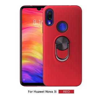 360 Rotary Multifunctional Stent PC+TPU Case for Huawei Nova 3i / P Smart Plus,with Magnetic Invisible Holder(Red)